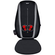 Homedics Shiatsu Massage Cushion with Soothing Heat, Deep-Kneading Massage, 3 Massage Zones, Relax Overworked Muscles, Release Tension, Reduce Back Pain