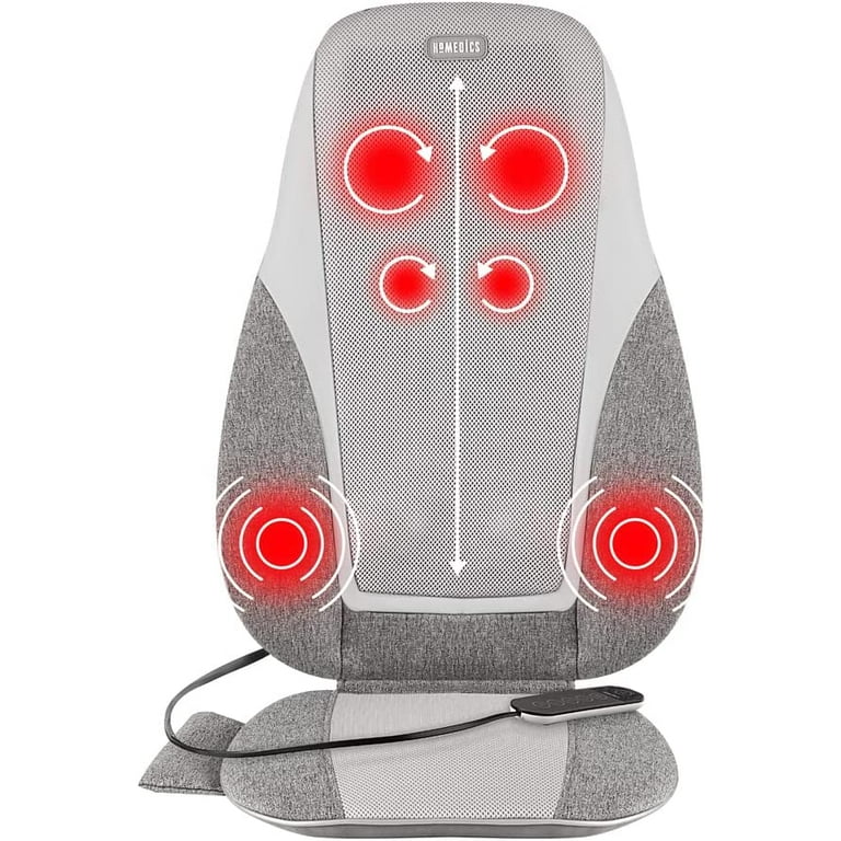  Homedics Back Massager with Heat, Shiatsu Elite II Heated Neck  and Back Massage Cushion. 3 Different Massage Styles and 3 Massage Zones.  Comes with Controller and Chair Straps : Health & Household