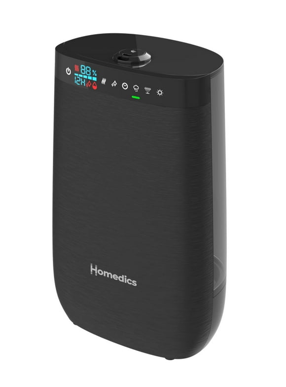 Homedics UHE-WMTF342-BK Deluxe Ultrasonic Humidifier, Warm & Cool Mist, 1.50 Gallon Tank & 70 Hour Run Time