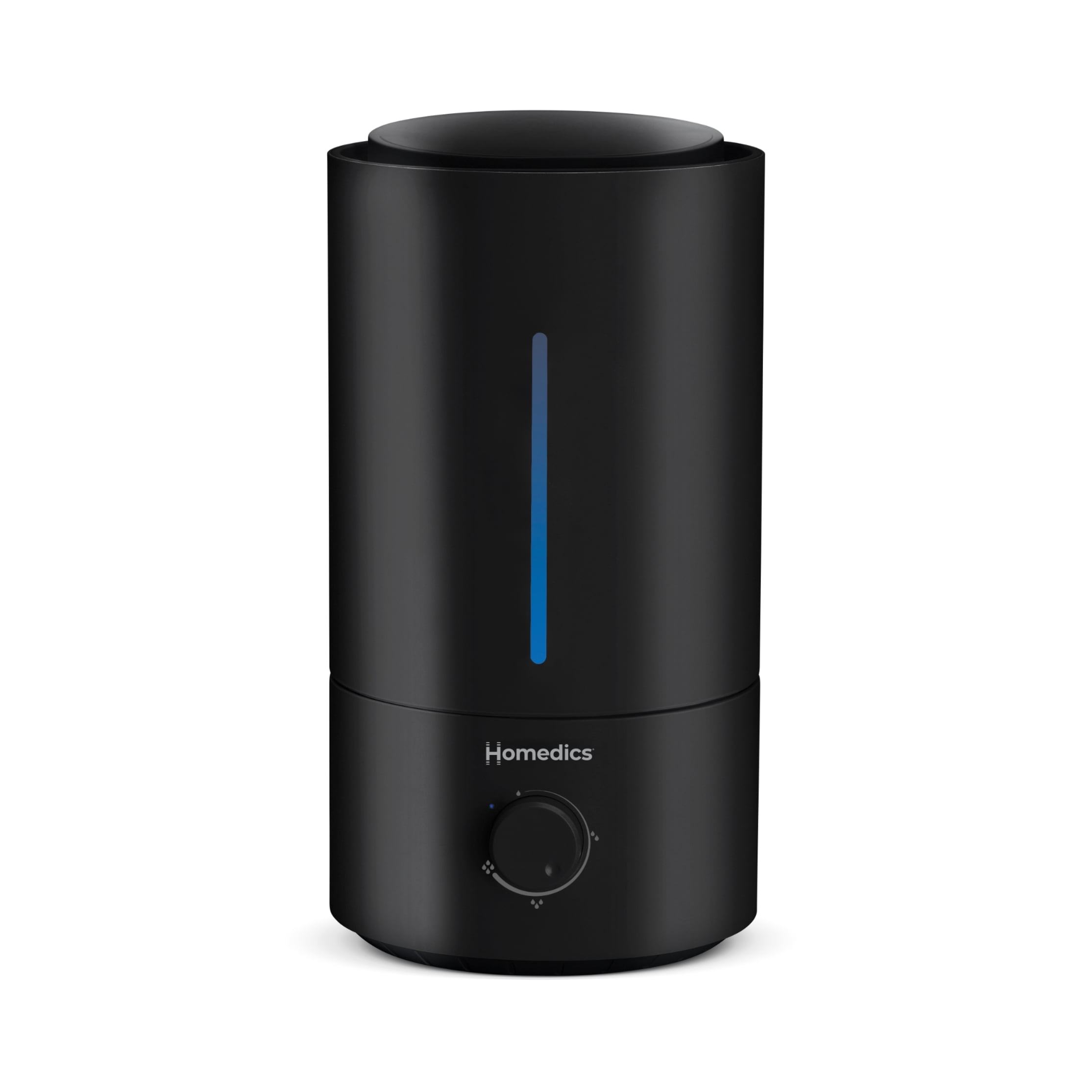 Homedics Ultrasonic Humidifier, Cool Mist, Easy Top Fill with up to 44 Hour Run Time, .96 Gallon, Black