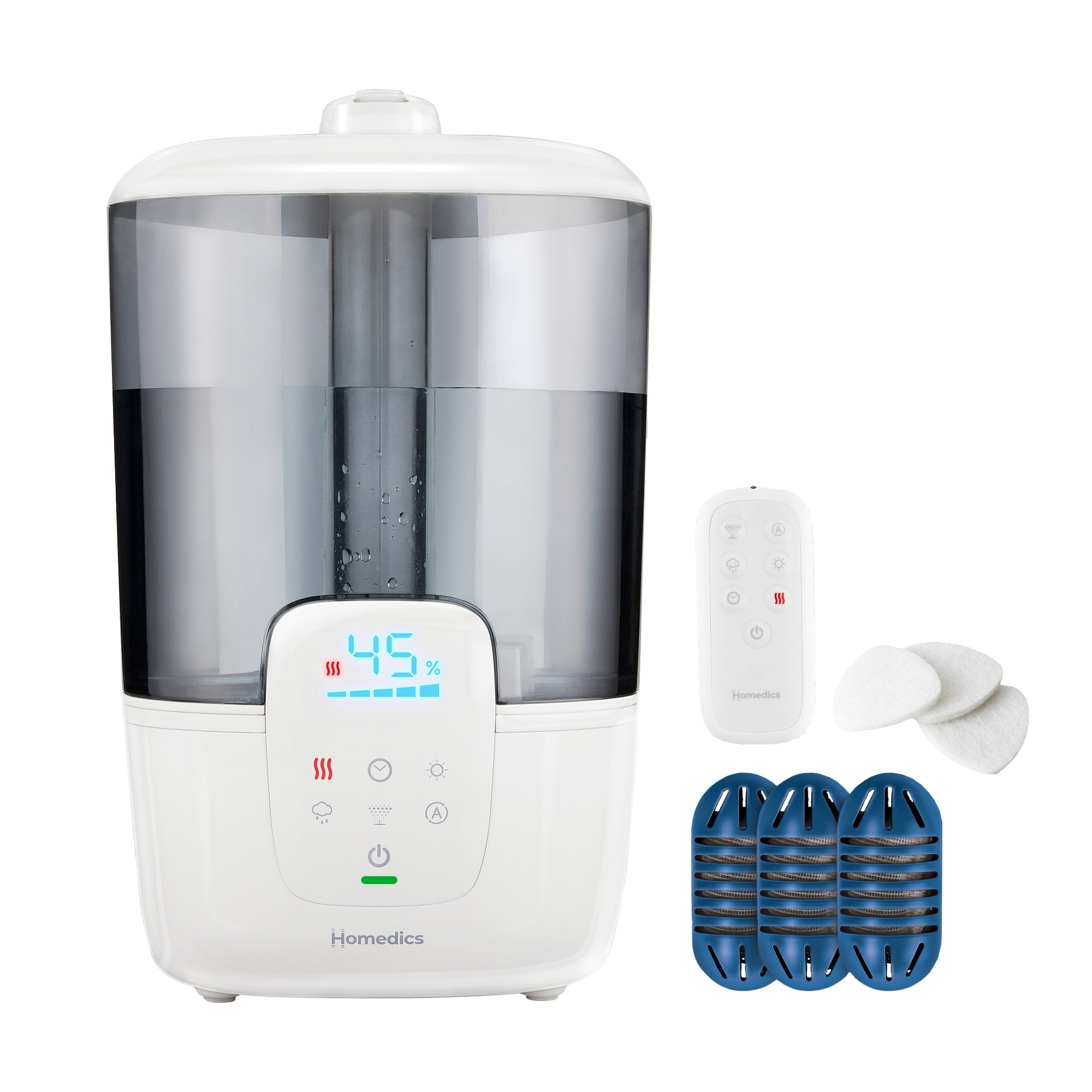Homedics Easy TopFill 2G Ultrasonic Humidifier with Warm/Cool Mist, UV