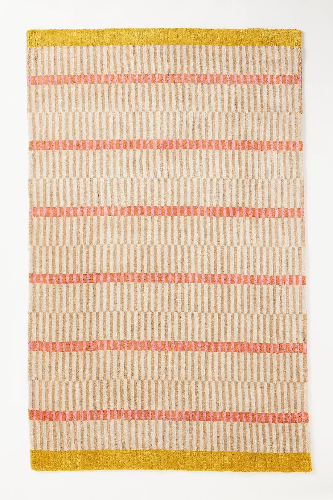 Homee Hand-Loomed Wool and Jute Blend Geometric Striped Rug Woollen Rugs Available In All Sizes 5x8 ft 6x9 ft 8x10 ft