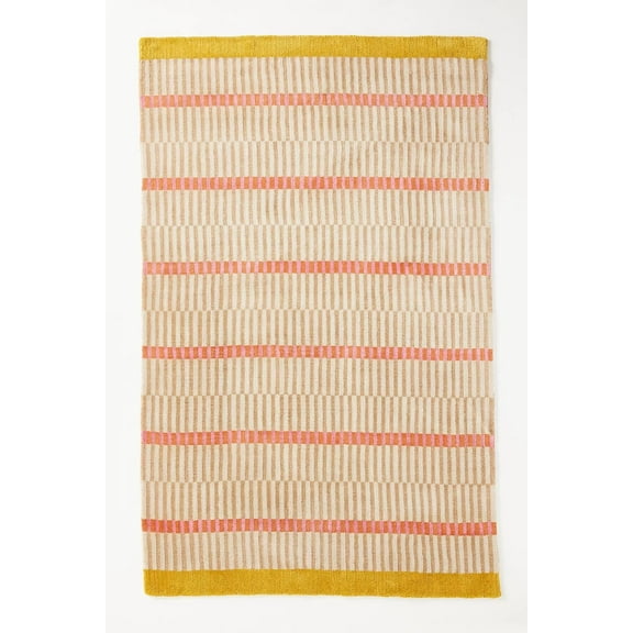 Homee Hand-Loomed Wool and Jute Blend Geometric Striped Rug Woollen Rugs Available In All Sizes 5x8 ft 6x9 ft 8x10 ft
