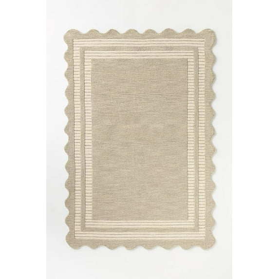 Homee Hand Tufted Woollen Rugs Scalloped Scottie Rug Available In All Sizes 5x8 ft 6x9 ft 8x10 ft