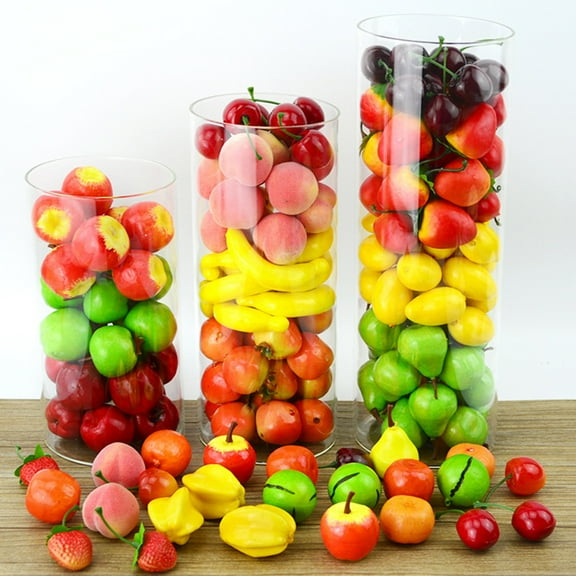 Homeer Artificial Fruit Simulation Fruit Fake Fruit Artificial Fruit Set of 10 - Foam Vibrant Color Realistic Mini Long-Lasting Photo Props and Dining Table Decor