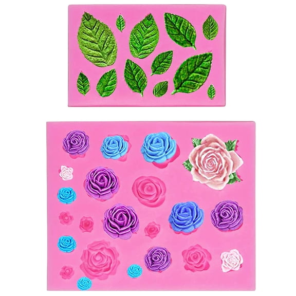 Homeer Cake Mold Baking Mold Chocolate Mold Novelty Rose Flower Silicone Baking Mold Non-Deformable Easy-Demoulding Food Grade Multiple Holes