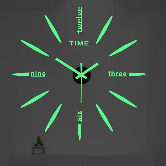 Homeer Wall Clock Clock Round Clock Glow in The Dark Wall Clock Self-adhesive Adjustable DIY Luminous Acrylic Clock Decal Home Decor Luminous Clock