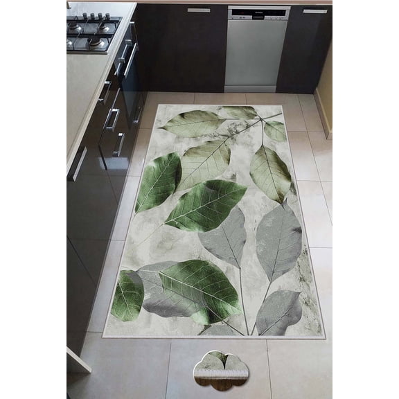 Hall Carpet (2.6 x 4.9 ft), 100% Polyester, 650 g/m, Antibacterial, Non-Slip Underside, 0.3 in Pile Height, Machine Washable, 3D Digital Printing, For Entryway, Living Room
