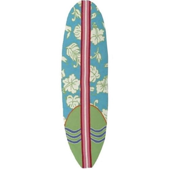 Homefires Accents Surfboard Hawaiian Turquoise 20-Inch by 72-Inch Indoor Rug,