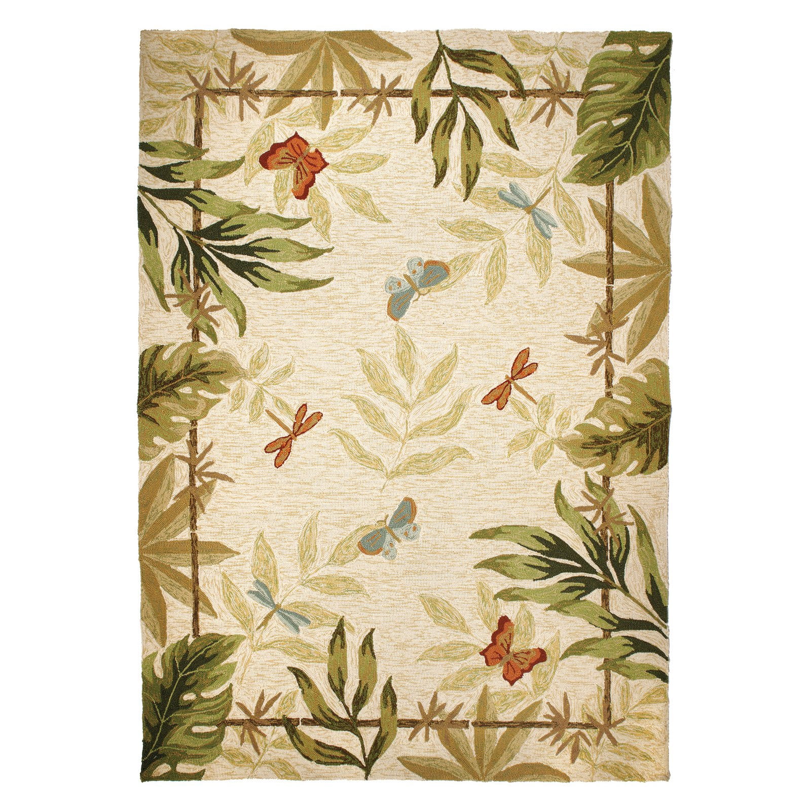 Tenafly Rugs Homefires Butterflies and Dragonflies Indoor/Outdoor Area Rug - Walmart.com