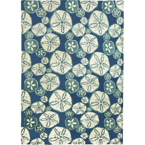 Homefires PMF-JHN001E 5 x 7 ft. Surfside Sand Dollars Indoor Area Rug, Navy