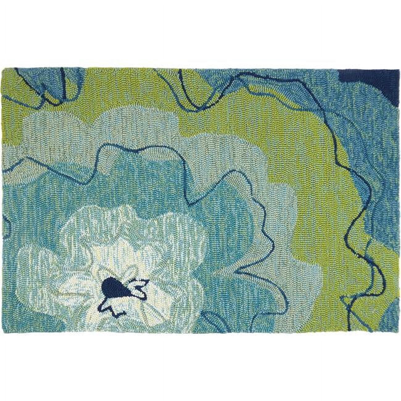 Homefires Rugs Homefires PP-SAH001B 22 x 34 in. Watercolor Blossom Indoor Outdoor Area ...