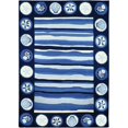 thumbnail image 1 of Homefires PP-VE001E 5 x 7 ft. Coastal Stripes And Shells Indoor Outdoor Area Rug, Blue, 1 of 2