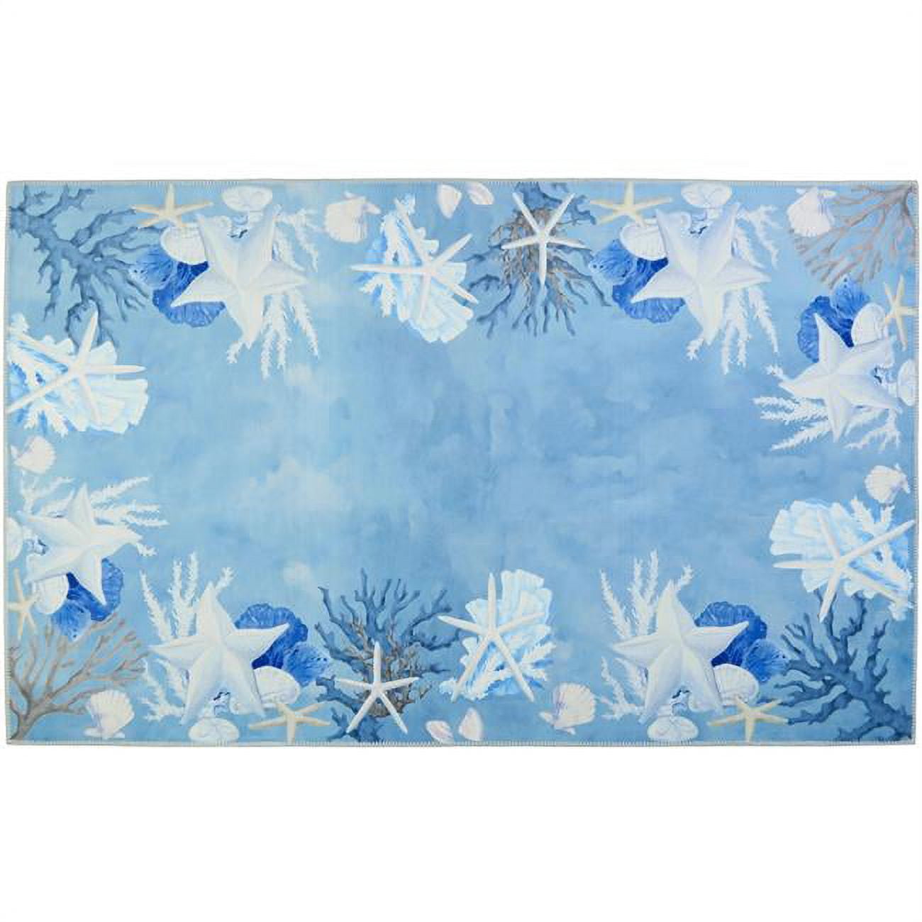 Homefires Rugs Homefires PR-PB002C 3 x 5 ft. Starfish & White Coral Area Rug - Walmart.com