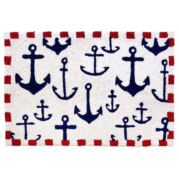 Jellybean Modern Indoor / Outdoor Mat Home Comfort Rugs 20" X 30" Rectangle Anchors Aweigh
