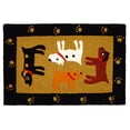 thumbnail image 1 of Homefires Rugs 1.6' x 2.5' Black and Yellow Woof Woof Rectangular Area Throw Rug, 1 of 1