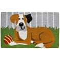 thumbnail image 1 of Homefires Rugs 1.6' x 2.5' Happy Hound Dog Brown and Green Rectangular Area Throw Rug, 1 of 1