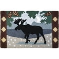 thumbnail image 1 of Homefires Rugs 1.6' x 2.5'' Northwoods Moose Black and Blue Rectangular Area Throw Rug, 1 of 1