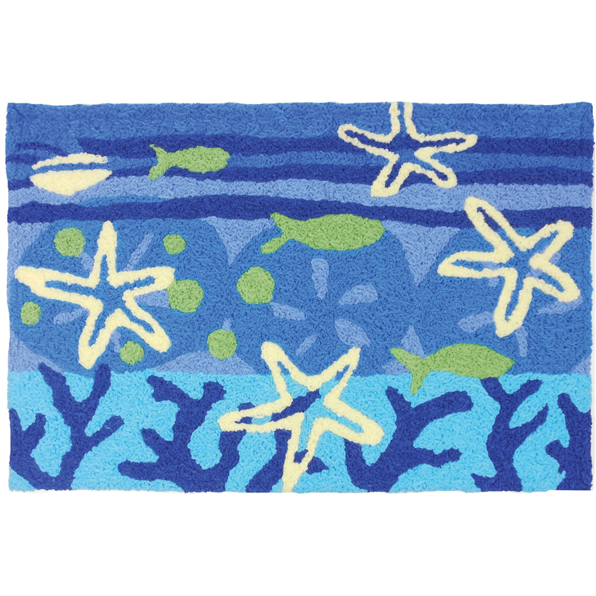 Homefires Rugs Homefires Rugs 1.6' x 2.5' Ocean View Blue and White Rectangular Area ...