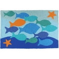 thumbnail image 1 of Homefires Rugs 1.6' x 2.5' School Standout Blue and Green Rectangular Area Throw Rug, 1 of 1