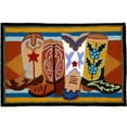 thumbnail image 1 of Homefires Rugs 1.6' x 2.5' Western Boots Blue and Orange Rectangular Area Throw Rug, 1 of 1