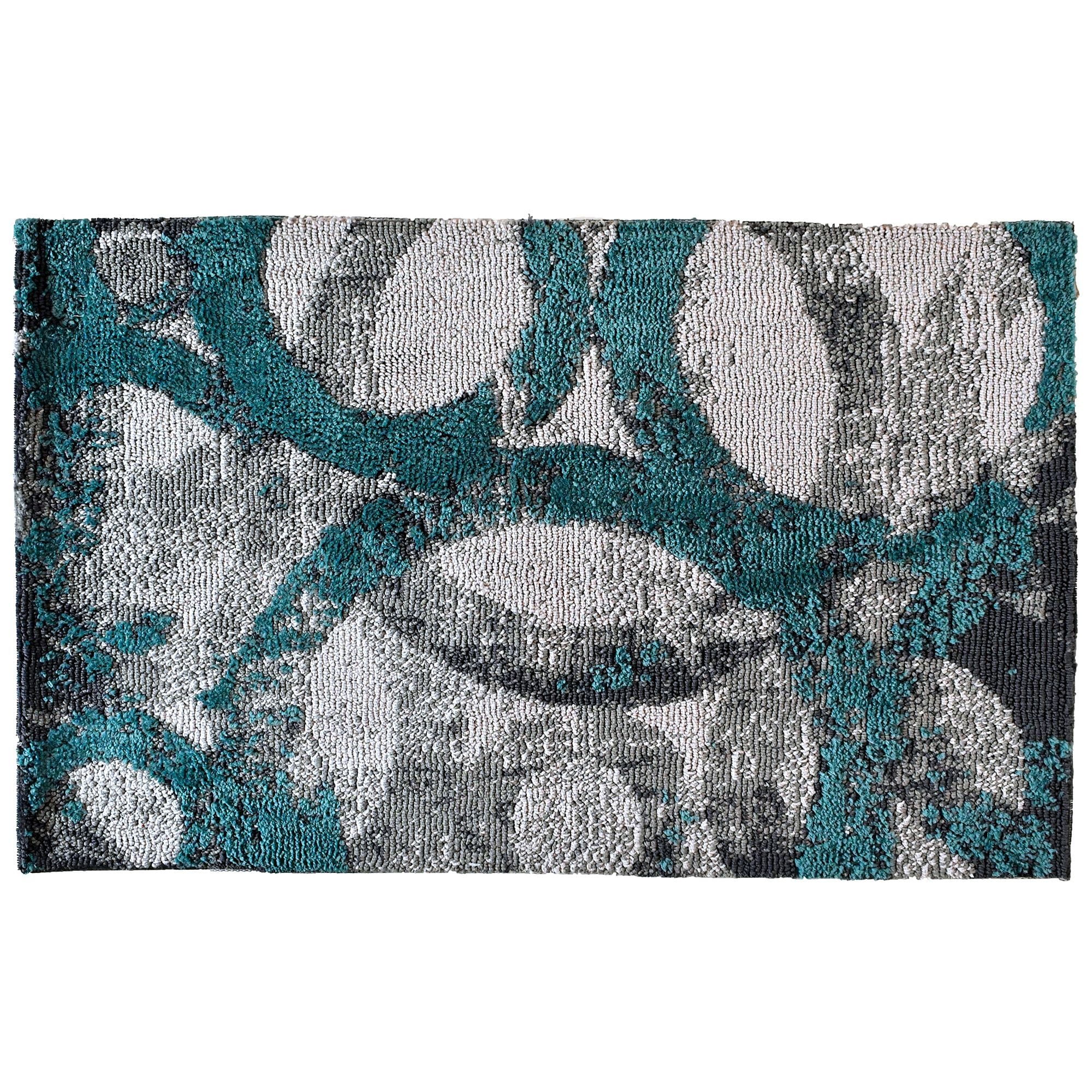Homefires Rugs 1.75' x 2.75' Industrial Teal Green and Gray Rectangular