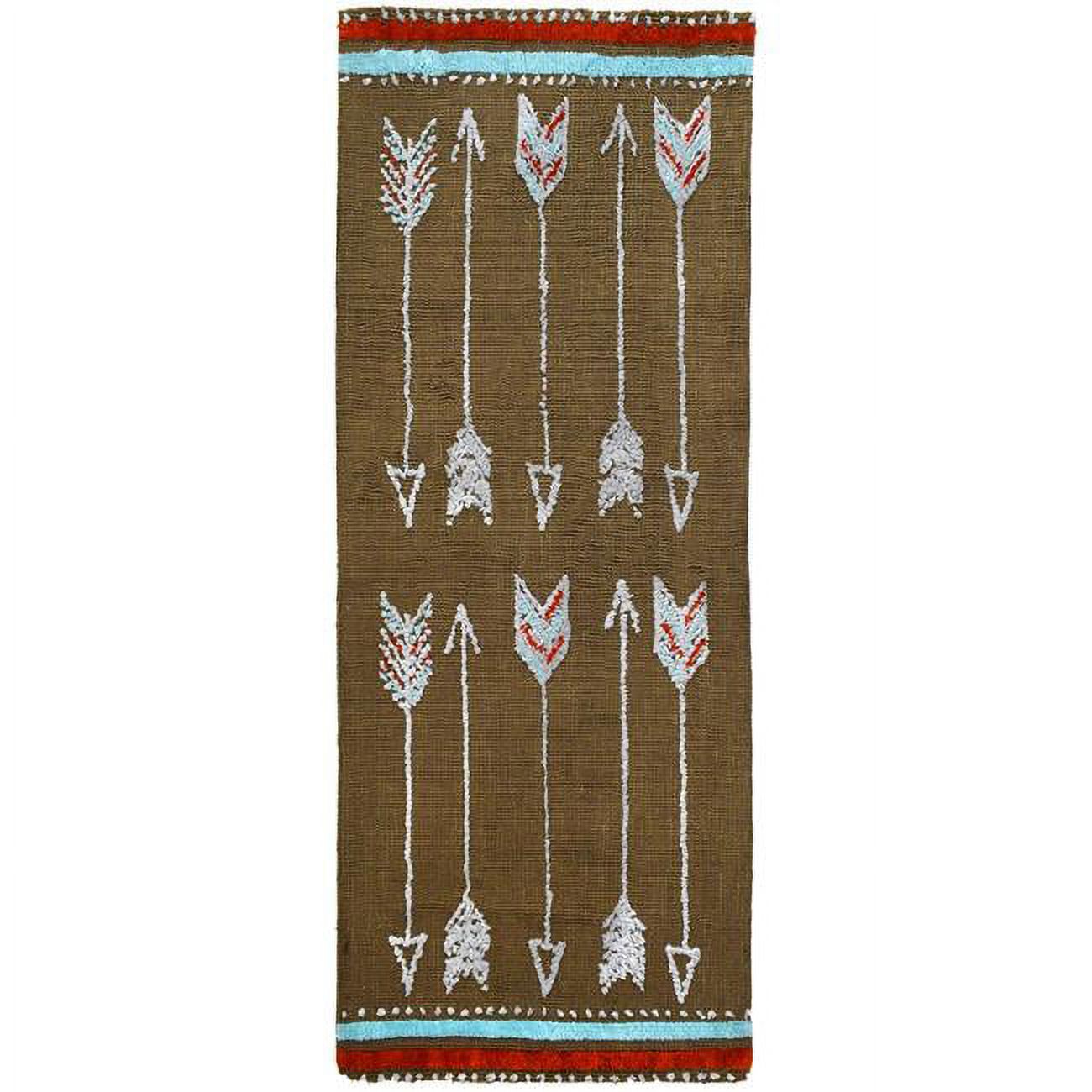 Homefires Rugs 1.75' x 4.5' Western Arrows Brown and White Rectangular