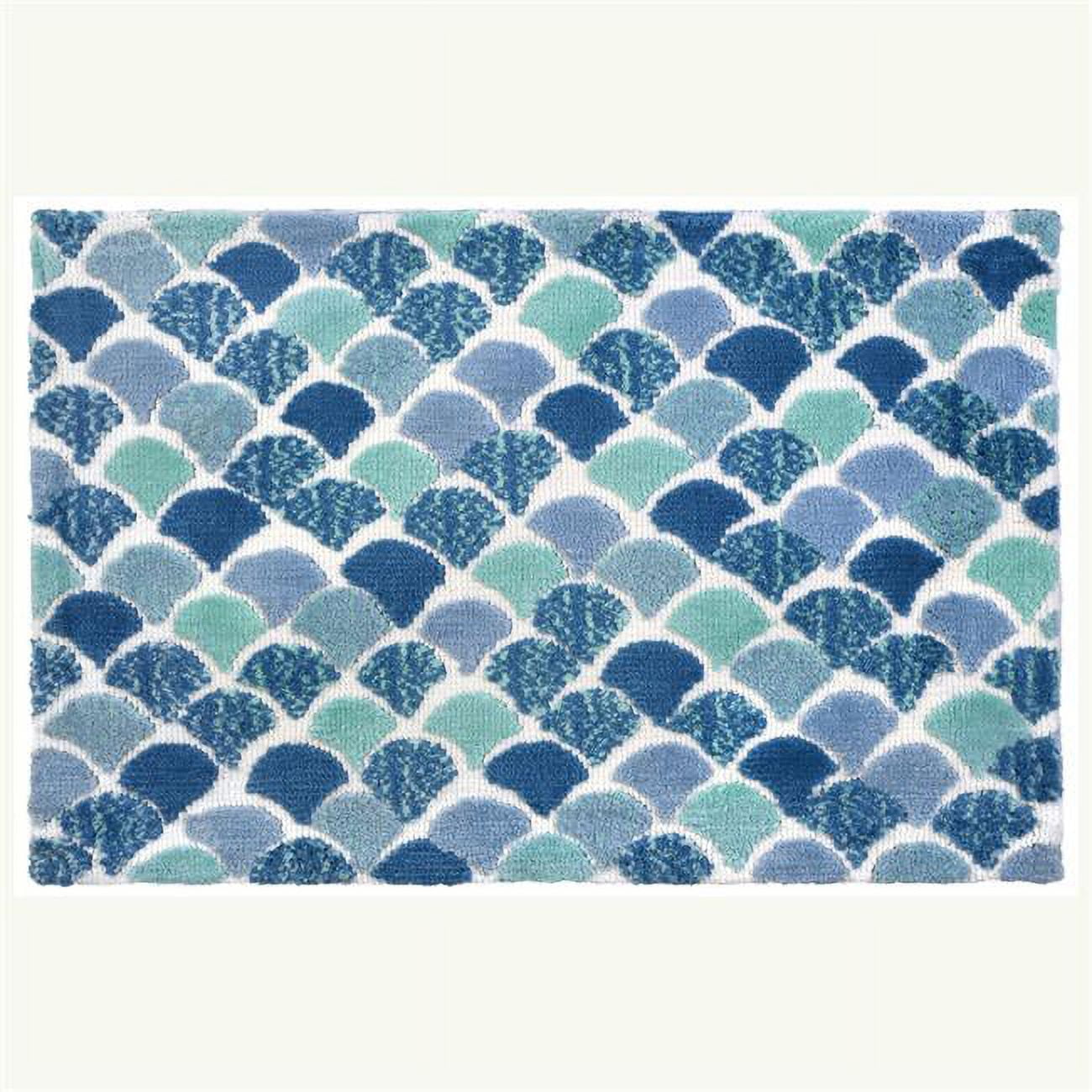 Homefires Rugs 21" x 30" Blue Decorative Mermaid Scale Design Area Rug