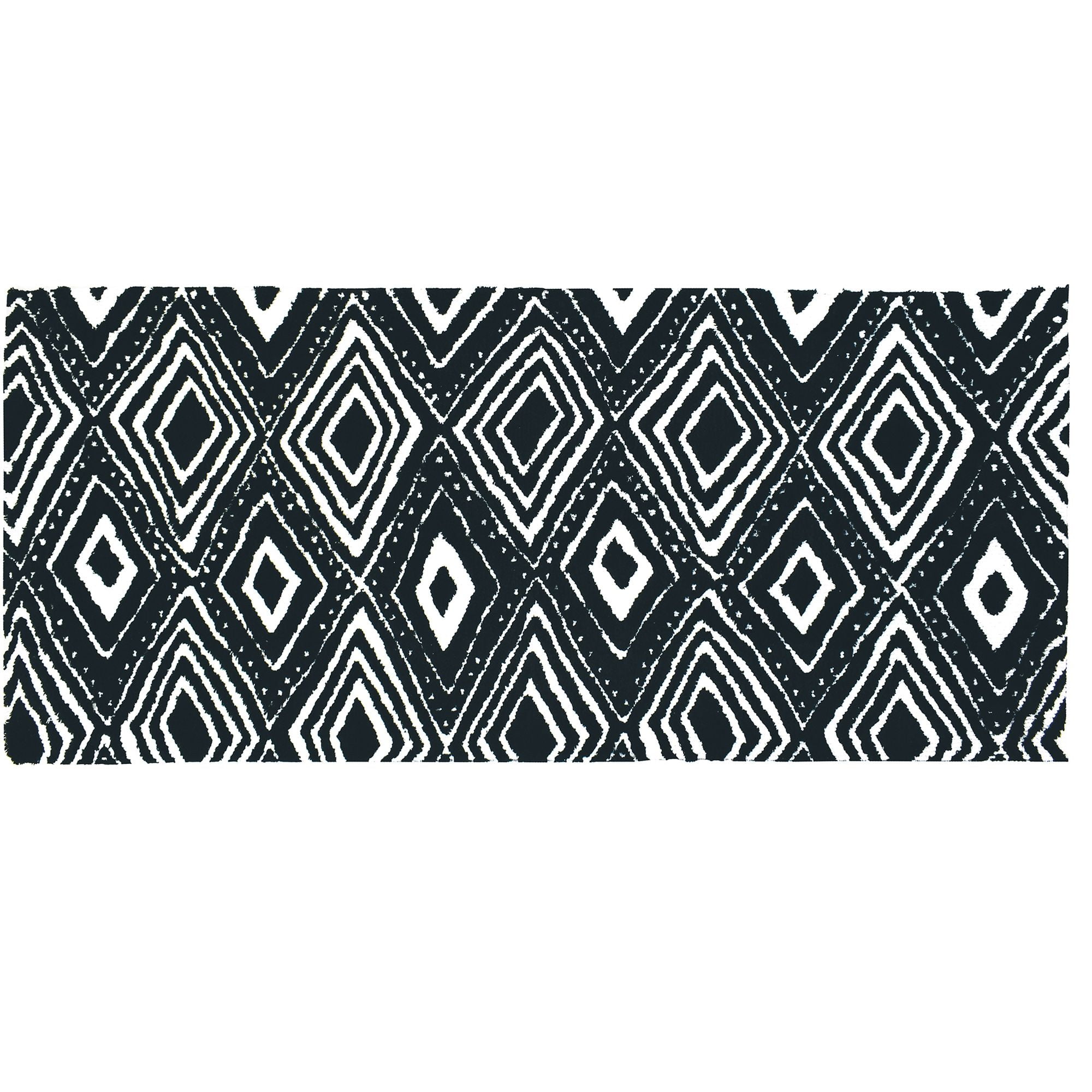 Homefires Rugs 21" x 54" Black and White Decorative Kenya Design Area Rug