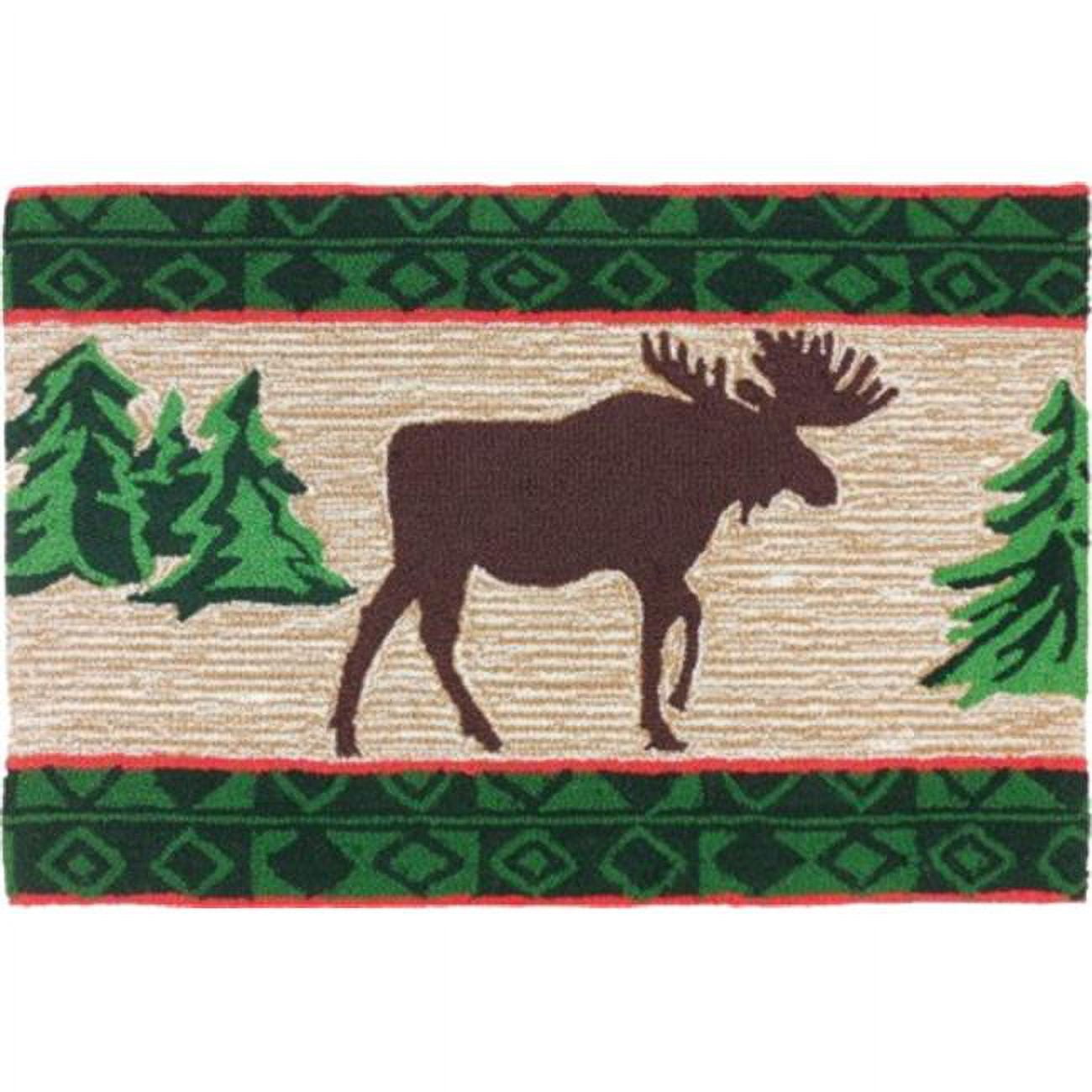 Homefires Rugs Moose in Pine Forest Accent Rug