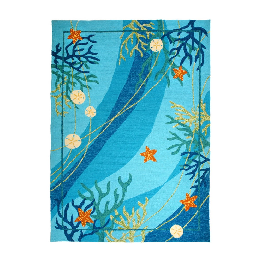 Homefires Rugs Homefires Rugs Underwater Coral & Starfish by Robin Pickens - 5' x 7 ...