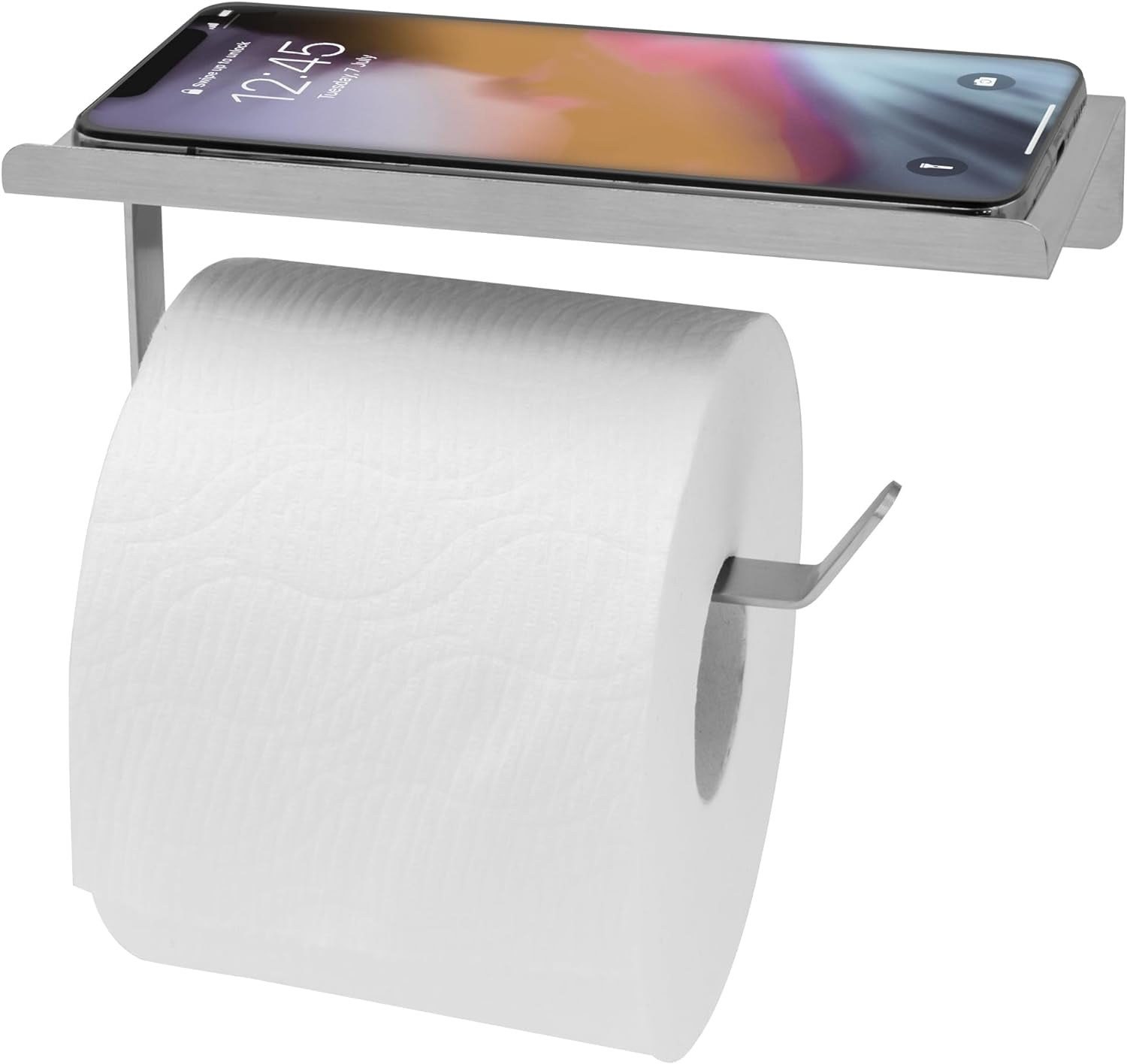 Homefits Wall Mount Toilet Paper Holder with Shelf Stainless Steel ...