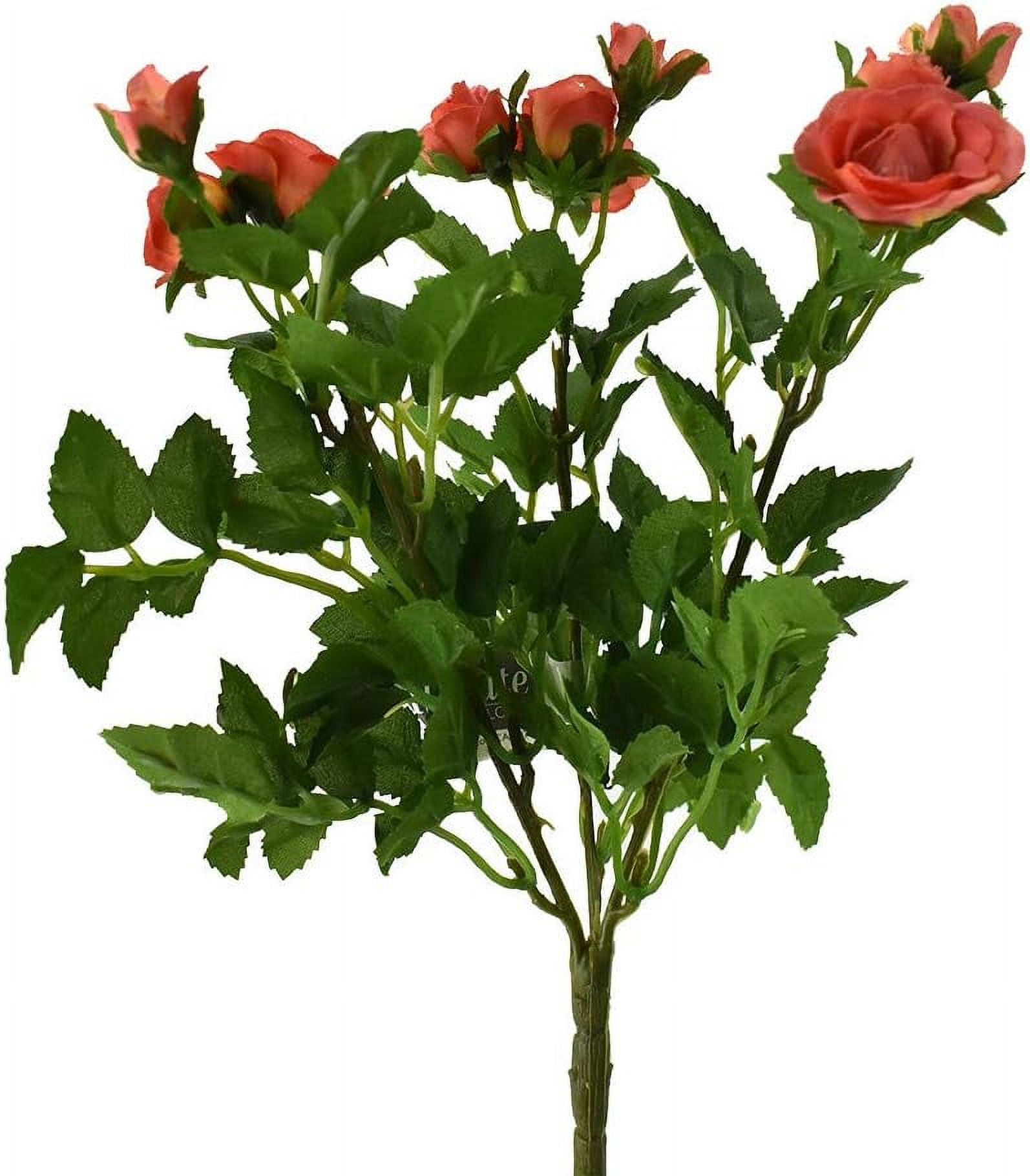 Homeford Artificial Mini Rose Bush Spray, 10Inch (Coral)