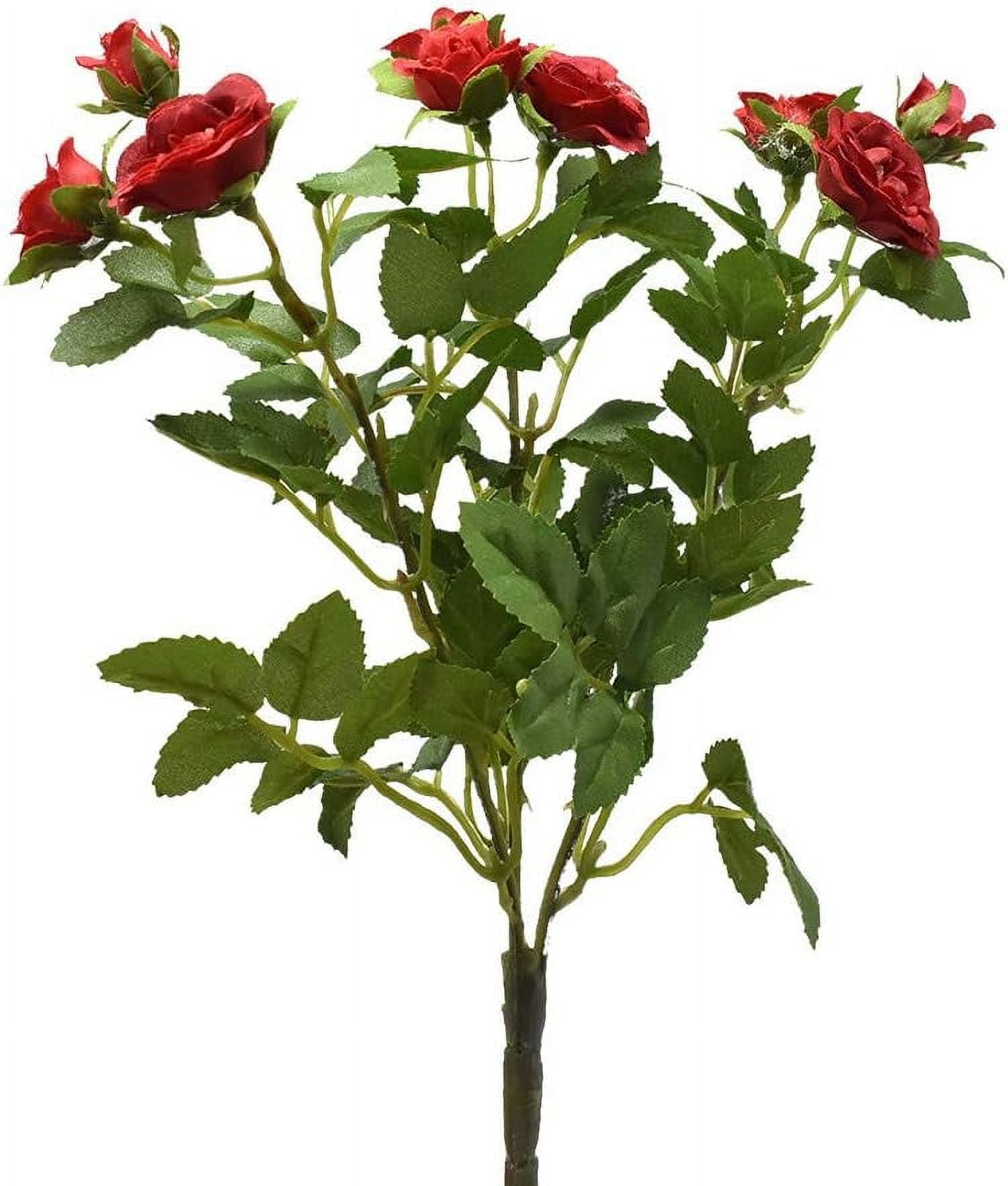 Homeford Artificial Mini Rose Bush Spray, 10Inch (Red)