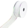 thumbnail image 1 of Homeford Christmas Glittered Net Metallic Edge Wired Ribbon, 1-1/2-inch, 10-yard, Iridescent White, 1 of 3