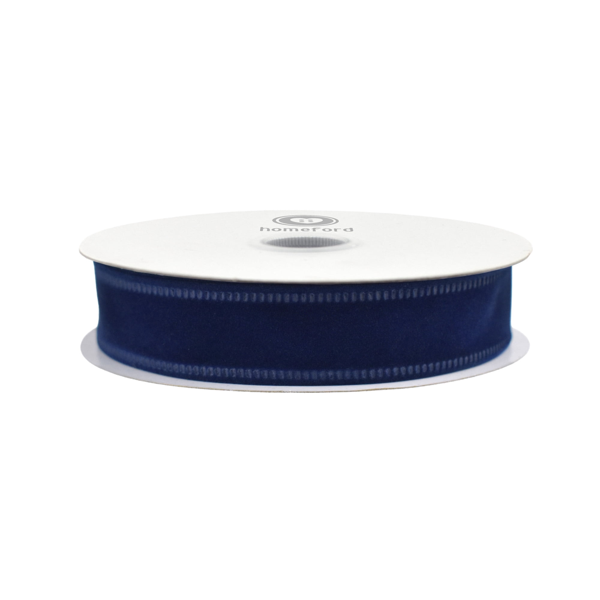 Deca Ribbon Homeford Christmas Velvet Wired Edge Ribbon, Navy, 7/8-inch, 10-yard ...