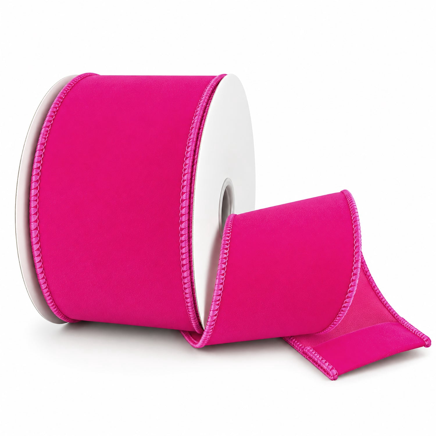 Homeford Flat Velvet Wired Ribbon, 2-1/2-inch, Fuchsia, 10-yard ...