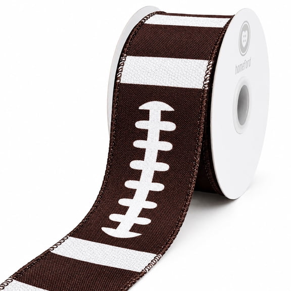 Homeford Football Laces Wired Edge Ribbon, 2-1/2-inch, Brown, 10-yard