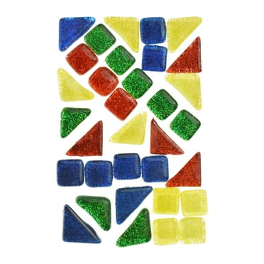 Homeford Glittered Glass Mosaic Tile Stickers, 4-1/2-inch, Brights