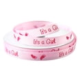 thumbnail image 1 of Homeford It's a Girl Footprint Baby Shower Grosgrain Ribbon, 3/8-inch, 25-yard, Pink, 1 of 3