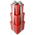 thumbnail image 1 of Homeford Nested Square Gift Boxes, Red, 5-inch, 6-inch, 7-inch, 3-piece, 1.5-inch Silver Satin Ribbon, 1 of 4