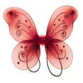 thumbnail image 1 of Organza Nylon Butterfly Wings with Glitters, 12-Inch, Red, 1 of 2