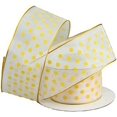 thumbnail image 1 of Homeford Polka Dots Organza Ribbon Wired Edge, 10-Yard, Dark Yellow, 1-1/2-Inch, 1 of 1