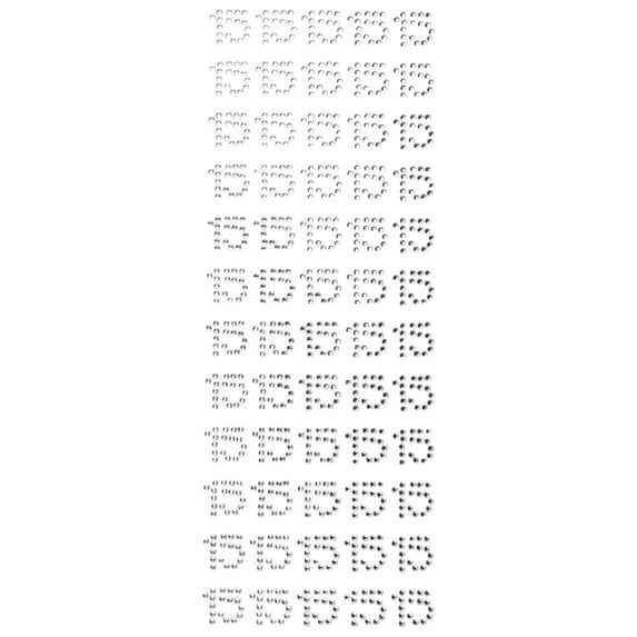 Homeford Quinceañera Number 15 Rhinestone Stickers, 5/8-inch, 60-count, Silver