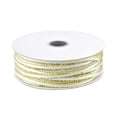 thumbnail image 1 of Homeford Satin Ribbon with Metallic Trim Edge, 1/8-Inch, 50-Yard - White/Gold, 1 of 3