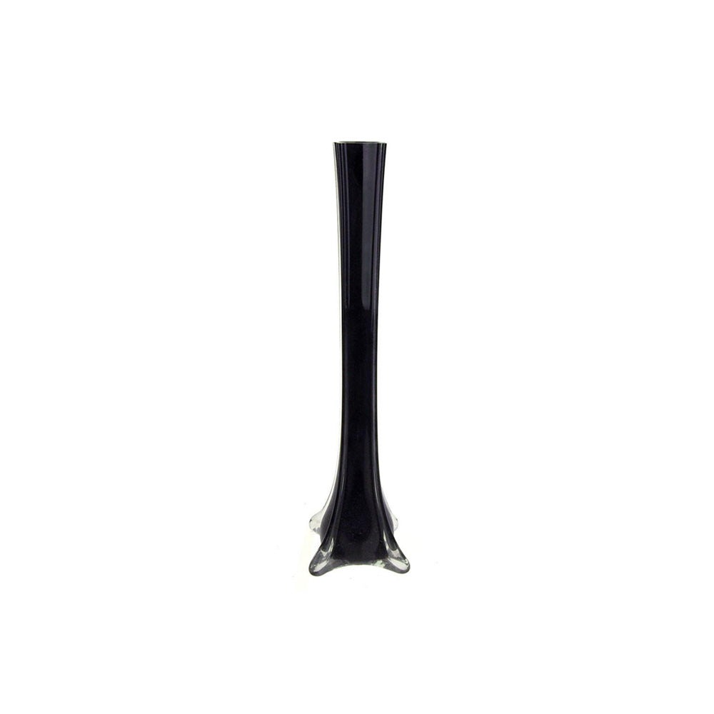 Homeford Tall Eiffel Tower Glass Vase Centerpiece, 12inch, Black