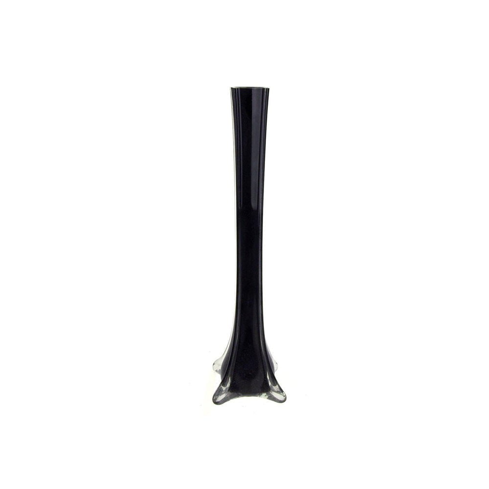 Homeford Tall Eiffel Tower Glass Vase Centerpiece, 16inch, Black