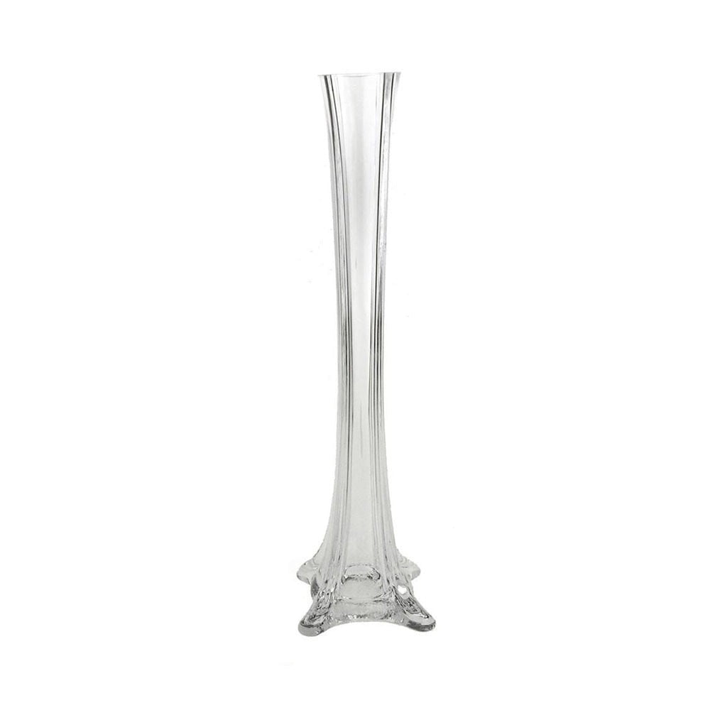 Homeford Tall Eiffel Tower Glass Vase Centerpiece, 20inch, Clear