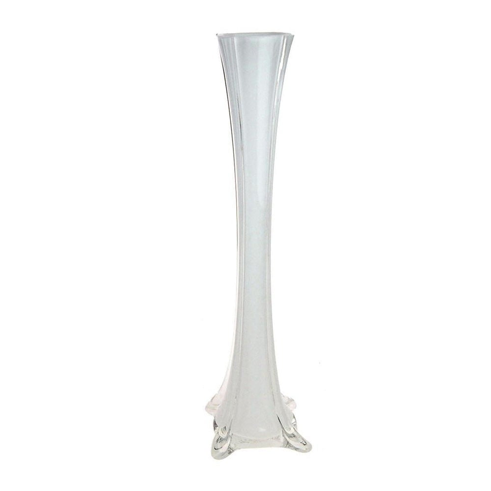 Homeford Tall Eiffel Tower Glass Vase Centerpiece, 28inch, White