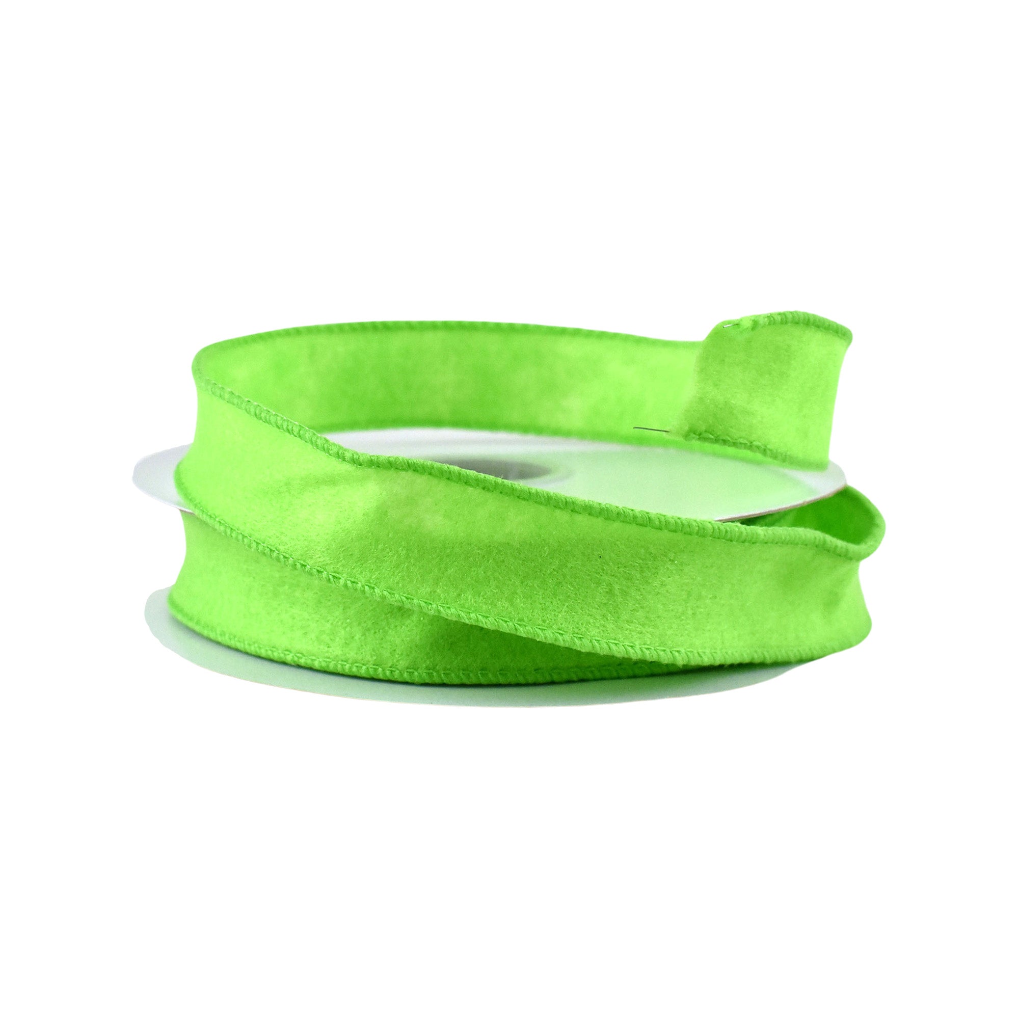 Party Ribbon Fuzz Homeford Velvet Petite Fuzz Christmas Wired Ribbon, Lime Green, 1-inch ...